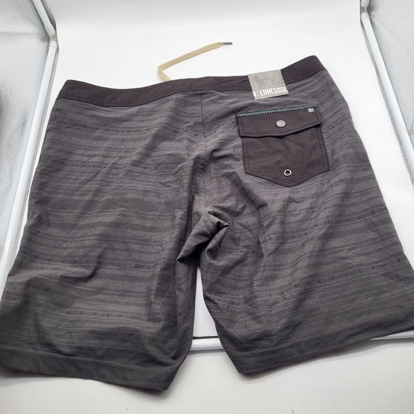 LINKSOUL Boardwalker Mens SZ 36 Hybrid Boardshorts Black Print NWT LS6111 - Picture 3 of 9